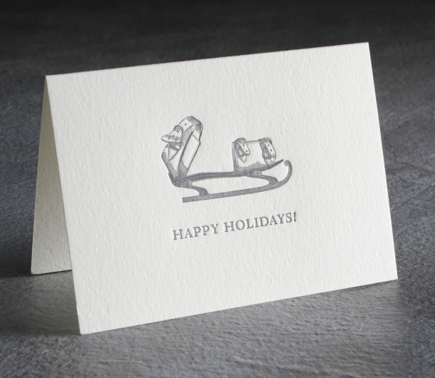 Happy Holidays Letterpress $10